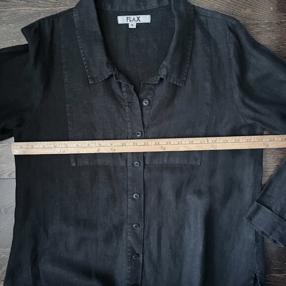 FLAX Black Linen Shirt or Jacket-Size Medium/Large - Picture 6 of 7